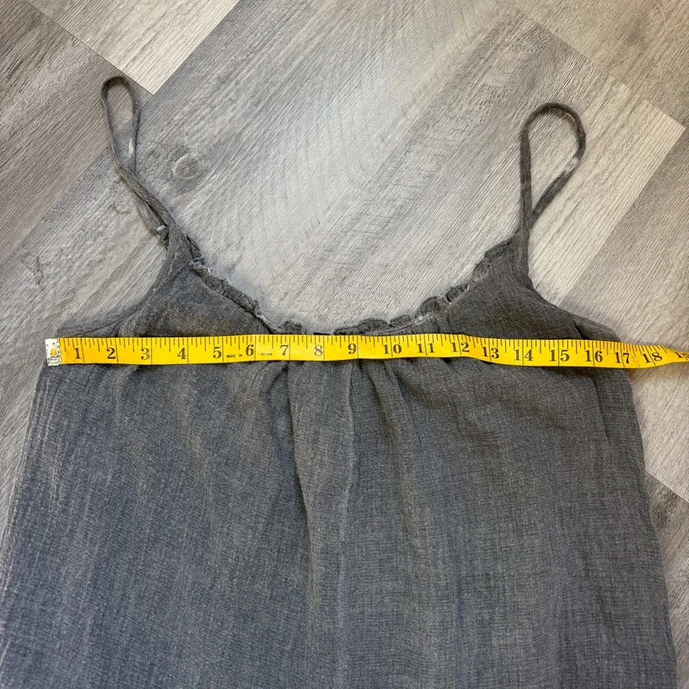 En Creme Charcoal Jumpsuit With Pockets Small Relaxed Wide Leg - Picture 5 of 8